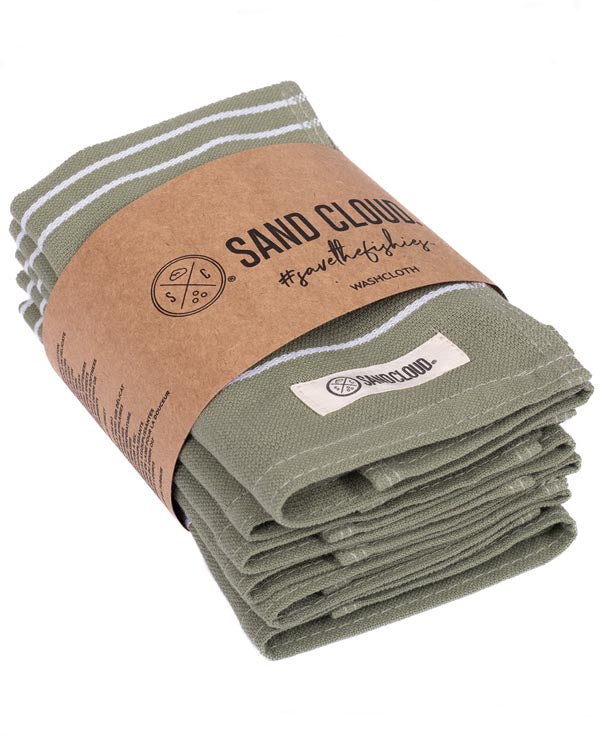 Classic Bath Washcloth Bundle- 6 Pack - Hedge Green