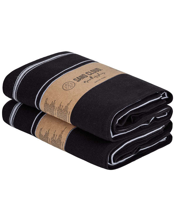 Classic Fringeless XL Bath Bundle - Black - 2 Pack