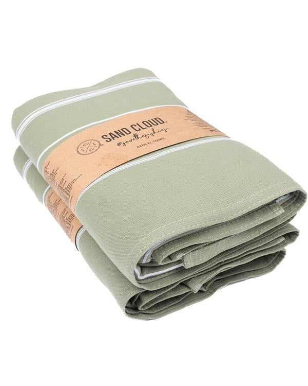 Classic Fringeless XL Bath Bundle 2 Pack - Hedge Green