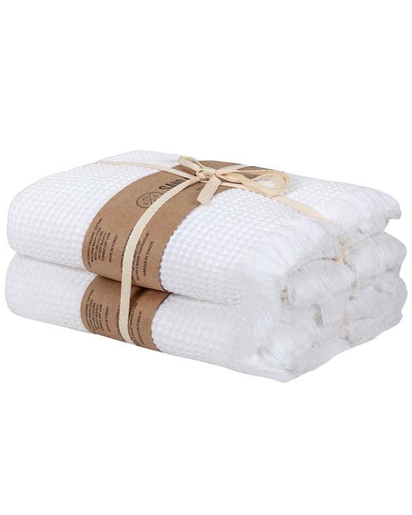 Micro Waffle XL Bath Bundle - 2 Pack -White
