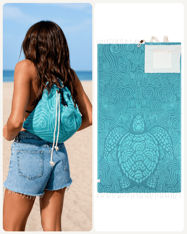 Swirl Turtle Towel Bag