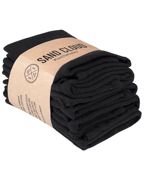 Terra Bath Washcloth Bundle - 6 Pack - Black